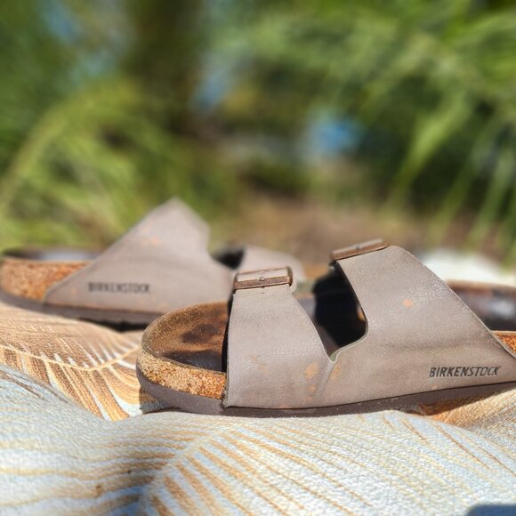 Birkenstock Arizona Sandals Taupe Suede W7 - Picture 3 of 7